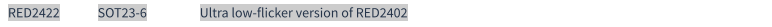 RED2422 Ultra low-flicker version of RED2402   SOT23-6